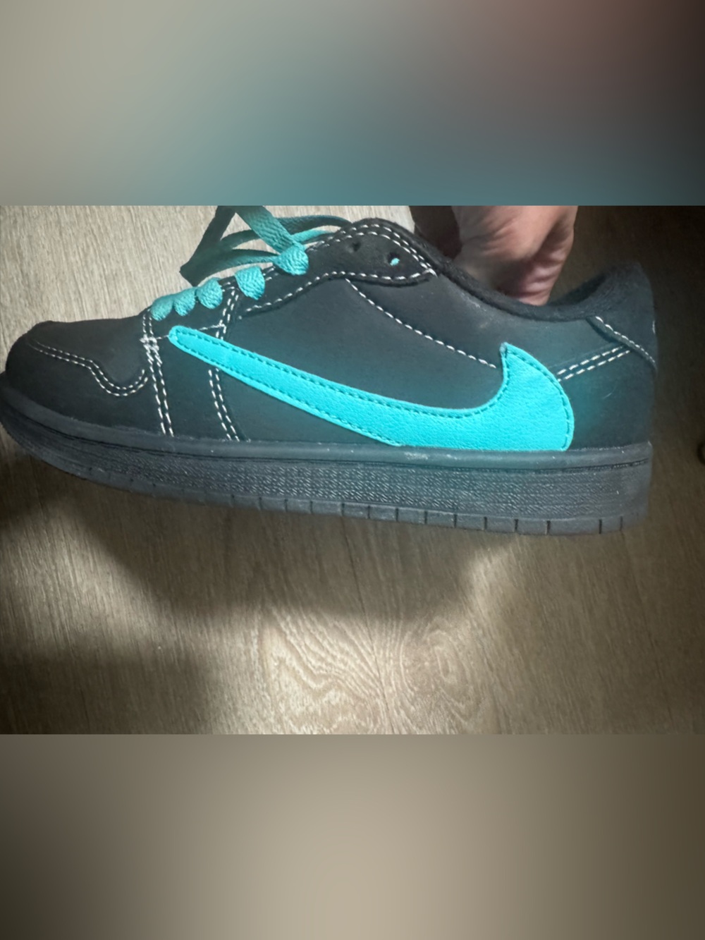 Nike Black Sneakers with Teal Accents